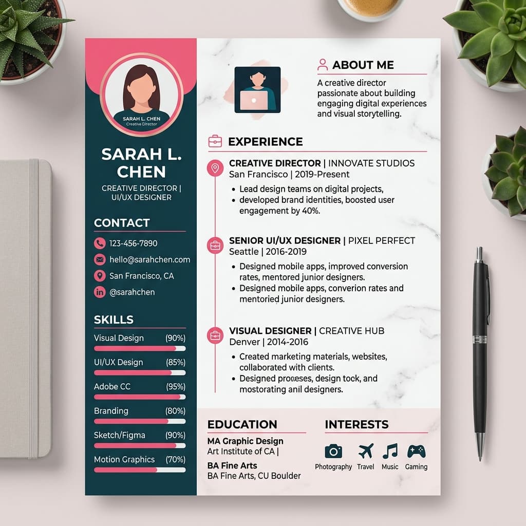 Creative resume template preview